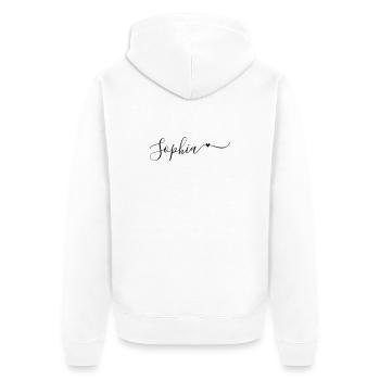 Sophia Nom Prénom Décoratif - Veste à capuche bio Premium Unisexe - blanc - Dos - Thijin (182cm)