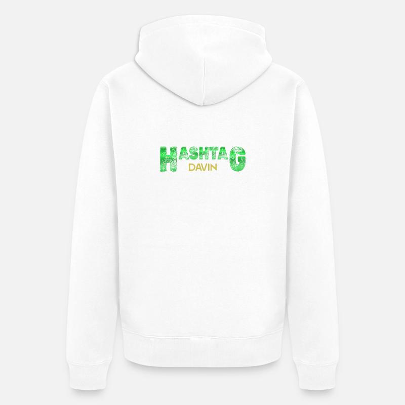 Davin Davin - Unisex Premium Organic Zip Hoodie - white
