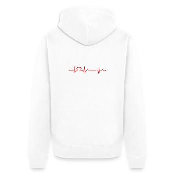Heartbeat Fencing EKG Line Sword Fighter - Unisex Premium Organic Zip Hoodie - white - Back - Thijin (182cm)