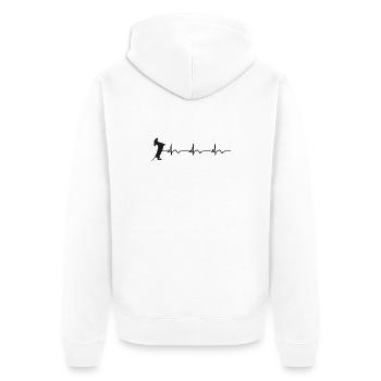 Dackel EKG Herzschlag - Unisex Premium Bio Zip Hoodie - Weiß - Hinten - Thijin (182cm)