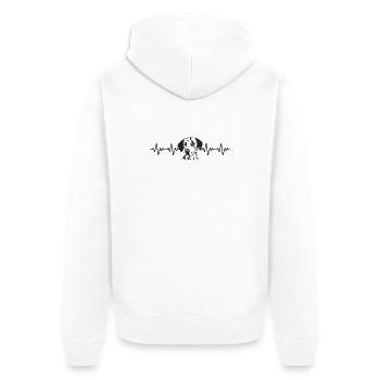 Dalmatiner EKG Herzschlag - Unisex Premium Bio Zip Hoodie - Weiß - Hinten - Thijin (182cm)