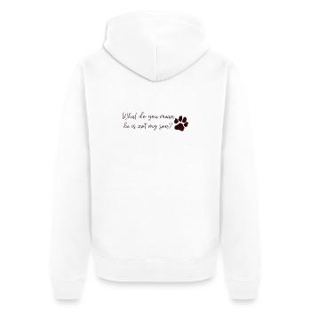 Dog Mom/Dad - Unisex Premium Bio Zip Hoodie - Weiß - Hinten - Thijin (182cm)