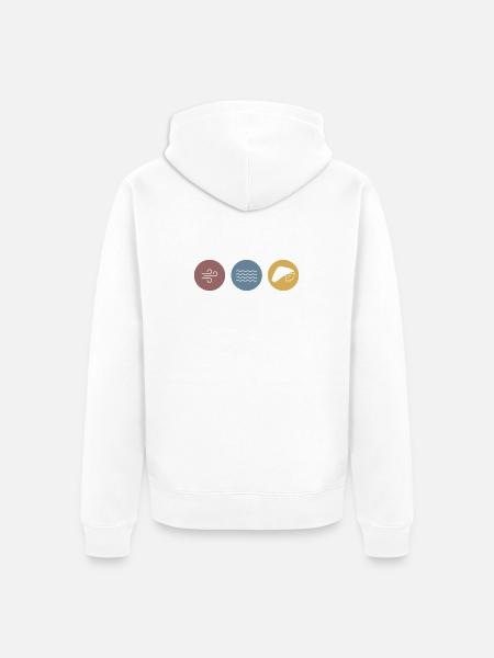 Bunte Icons Kite - Unisex Premium Bio Zip Hoodie - Weiß
