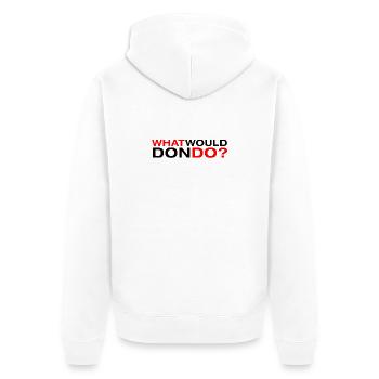 Was würde Don tun? - Unisex Premium Bio Zip Hoodie - Weiß - Hinten - Thijin (182cm)