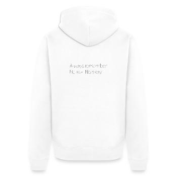 Motivierender Spruch  - Unisex Premium Bio Zip Hoodie - Weiß - Hinten - Thijin (182cm)