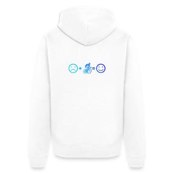 Message clair sur le vélo de route - Veste à capuche bio Premium Unisexe - blanc - Dos - Thijin (182cm)