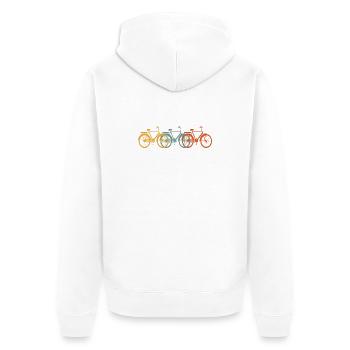 Bicycle Wheel - Unisex Premium Organic Zip Hoodie - white - Back - Thijin (182cm)