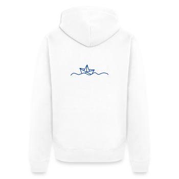 Capitaine de bateau en papier - Veste à capuche bio Premium Unisexe - blanc - Dos - Thijin (182cm)
