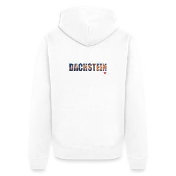Dachstein Ramsau Österreich Schriftzug - Unisex Premium Bio Zip Hoodie - Weiß - Hinten - Thijin (182cm)