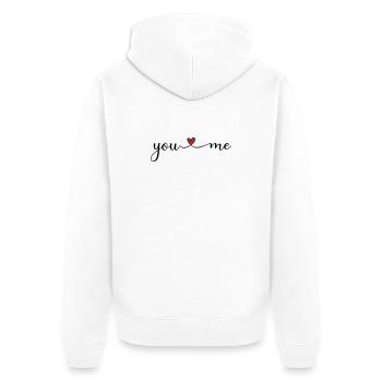 You and me - Unisex Premium Organic Zip Hoodie - white - Back - Thijin (182cm)