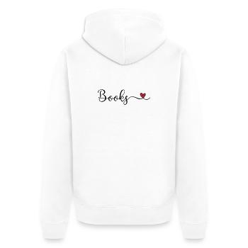 Bücher - Unisex Premium Bio Zip Hoodie - Weiß - Hinten - Thijin (182cm)
