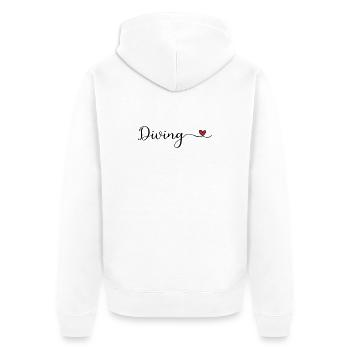 Dive - Unisex Premium Organic Zip Hoodie - white - Back - Thijin (182cm)