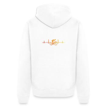 Geschenkidee für einen Roadbike mit Roadbike - Unisex Premium Bio Zip Hoodie - Weiß - Hinten - Thijin (182cm)