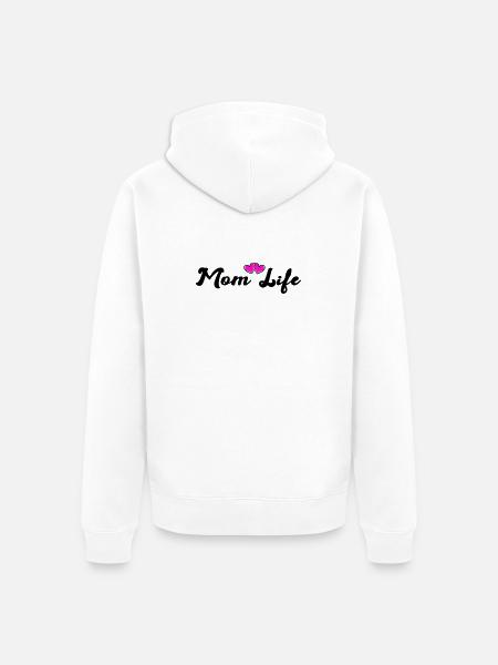 mom_life_heart - Veste à capuche bio Premium Unisexe - blanc