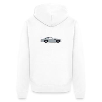Vintage hellblaues Coupé - Unisex Premium Bio Zip Hoodie - Weiß - Hinten - Thijin (182cm)