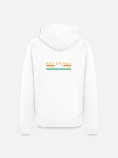 Retro-Neon-Tempo-Stoller - Unisex Premium Bio Zip Hoodie - Weiß