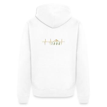 Pixel Rétro 30 Ans Trentaine Cadeau Fête 1996 - Veste à capuche bio Premium Unisexe - blanc - Dos - Thijin (182cm)