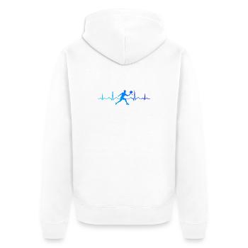 Padel Anfänger Geschenkidee für Padel Trainer Fans - Unisex Premium Bio Zip Hoodie - Weiß - Hinten - Thijin (182cm)