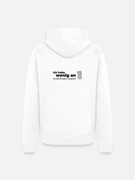 WENIG AN - Unisex Premium Bio Zip Hoodie - Weiß