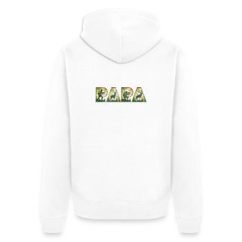 ParaHunting Forest Hunters with Moose Silhouettes - Unisex Premium Organic Zip Hoodie - white - Back - Thijin (182cm)