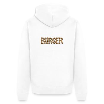 Burgertypografie - Unisex Premium Bio Zip Hoodie - Weiß - Hinten - Thijin (182cm)
