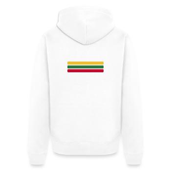 Litauen Flagge Minimal - Fahne Fan Streifen Design - Unisex Premium Bio Zip Hoodie - Weiß - Hinten - Thijin (182cm)