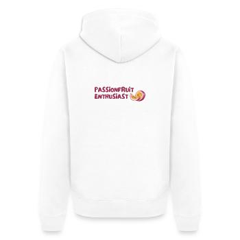 Passion Fruit Enthusiast - Unisex Premium Organic Zip Hoodie - white - Back - Thijin (182cm)
