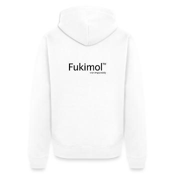 Je m’en fiche, Fukimol, les hommes drôles sont inappropriés - Veste à capuche bio Premium Unisexe - blanc - Dos - Thijin (182cm)