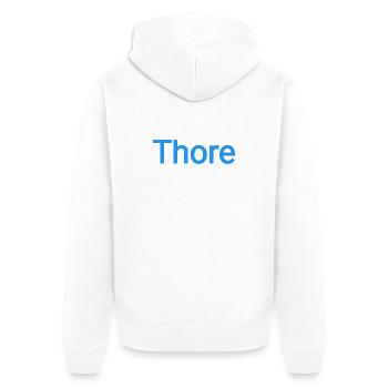 Thore - Unisex Premium Bio Zip Hoodie - Weiß - Hinten - Thijin (182cm)