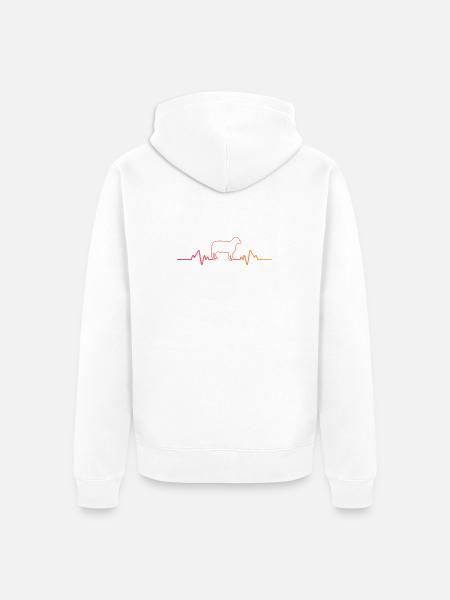 Schaf, Herzschlag, Schaf, Schaf. - Unisex Premium Bio Zip Hoodie - Weiß