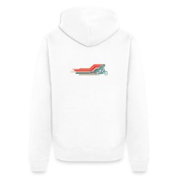  50cc Mofa Mofaroller Moped Mofafahrer Vintage - Unisex Premium Bio Zip Hoodie - Weiß - Hinten - Thijin (182cm)