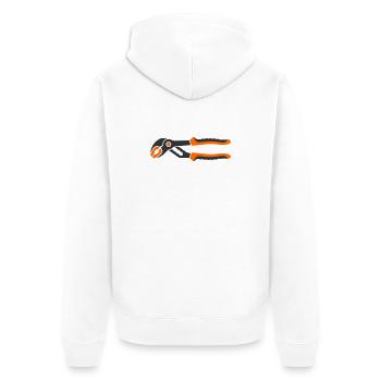 Rohrzange Werkzeug Grafik - Unisex Premium Bio Zip Hoodie - Weiß - Hinten - Thijin (182cm)