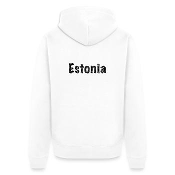 Estonia - Unisex Premium Bio Zip Hoodie - Weiß - Hinten - Thijin (182cm)