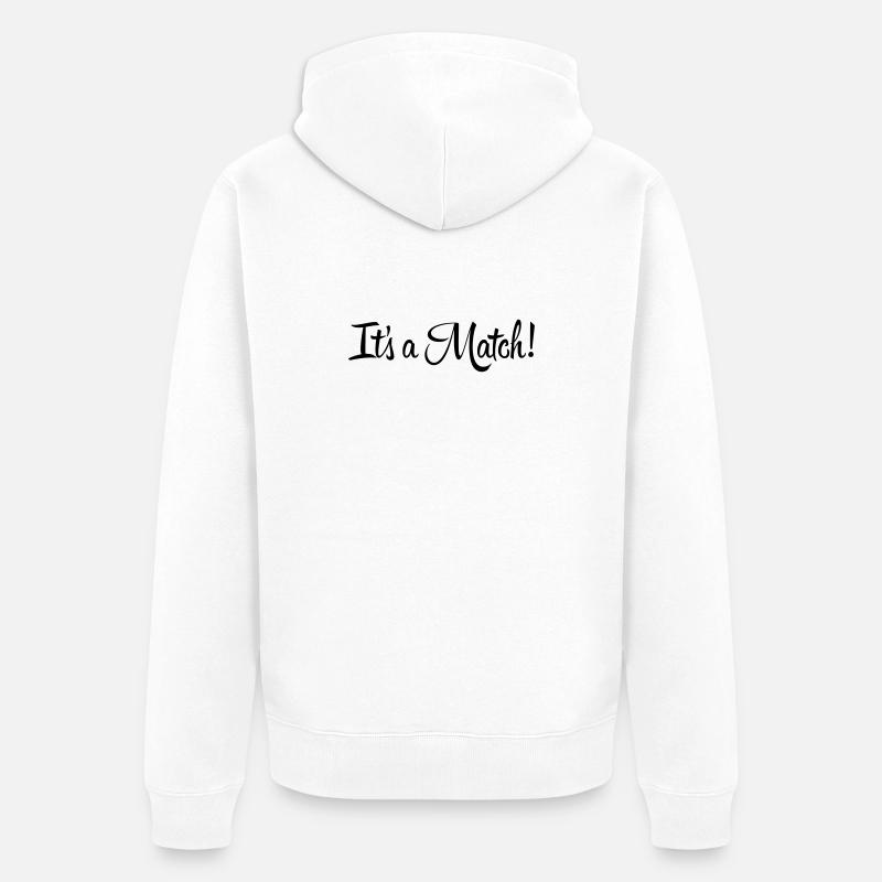 Es ist ein Match! - Unisex Premium Bio Zip Hoodie - Weiß