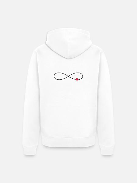 Coeur d'amour infini - Veste à capuche bio Premium Unisexe - blanc