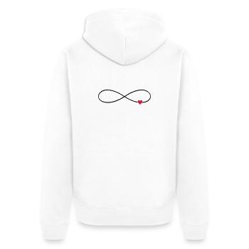 Unendlichkeitszeichen Herz unendliche Liebe - Unisex Premium Bio Zip Hoodie - Weiß - Hinten - Thijin (182cm)