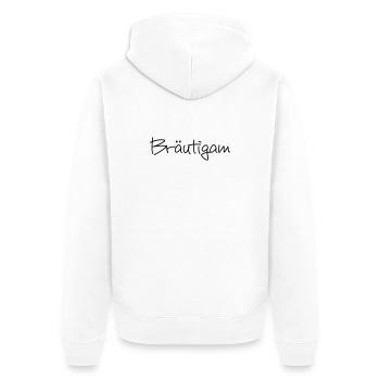 Bräutigam Junggesellenabschied Hochzeit - Unisex Premium Bio Zip Hoodie - Weiß - Hinten - Thijin (182cm)
