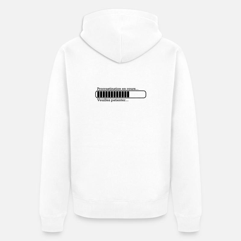 Procrastination in progress ... - Unisex Premium Bio Zip Hoodie - Weiß