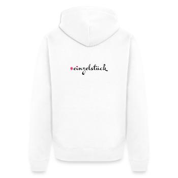 Einzelstück - Unisex Premium Bio Zip Hoodie - Weiß - Hinten - Thijin (182cm)