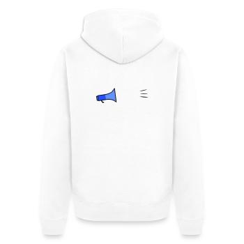Megafon Text-Template - Unisex Premium Bio Zip Hoodie - Weiß - Hinten - Thijin (182cm)