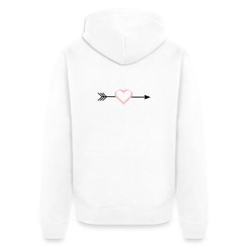 pinkes Herz rosa rot Pfeil Herzen Valentinstag - Unisex Premium Bio Zip Hoodie - Weiß - Hinten - Thijin (182cm)
