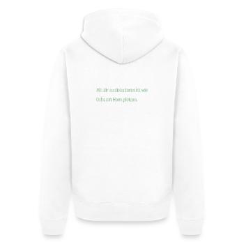 IMG 7291 - Unisex Premium Bio Zip Hoodie - Weiß - Hinten - Thijin (182cm)