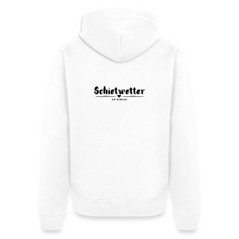 Schietwetter Hoodies - T-Shirts Moin - Unisex Premium Bio Zip Hoodie - Weiß - Hinten - Thijin (182cm)