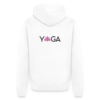 Idée cadeau de yoga - Veste à capuche bio Premium Unisexe - blanc - Dos - Thijin (182cm)