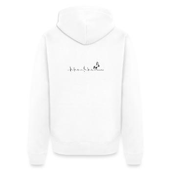 Herzschlag Pferd - Unisex Premium Bio Zip Hoodie - Weiß - Hinten - Thijin (182cm)