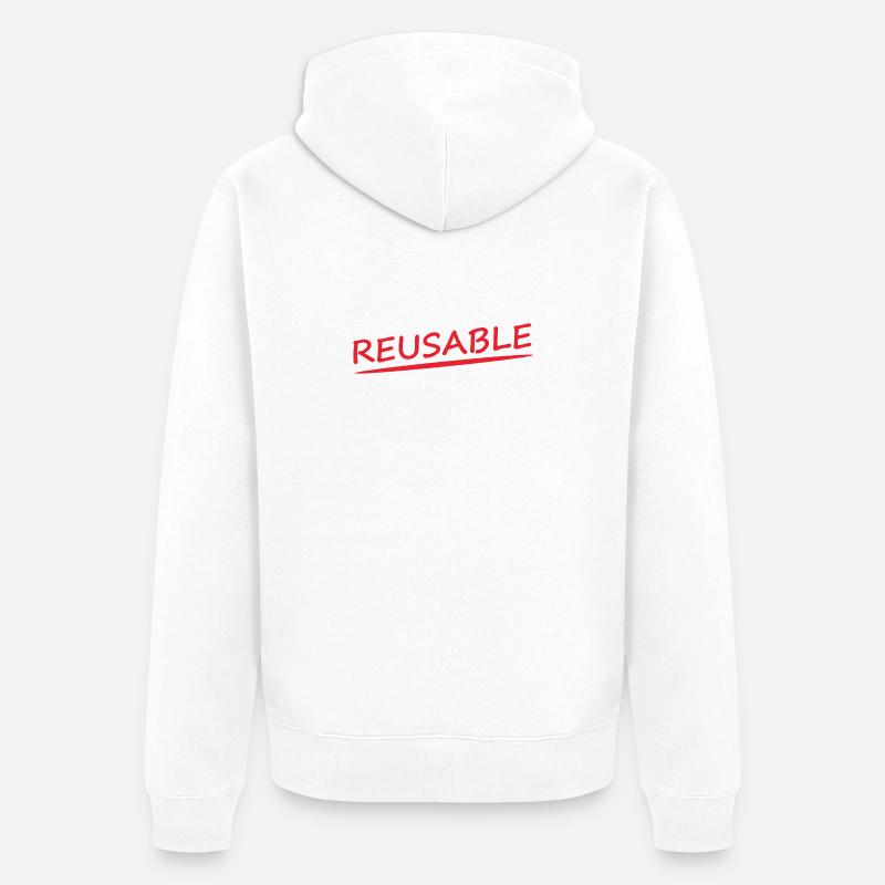 RÉUTILISABLE - Veste à capuche bio Premium Unisexe - blanc