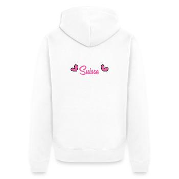 SUISSE. PAYS. GENEVE. HUMOUR. PAYS. DRAPEAU - Veste à capuche bio Premium Unisexe - blanc - Dos - Thijin (182cm)