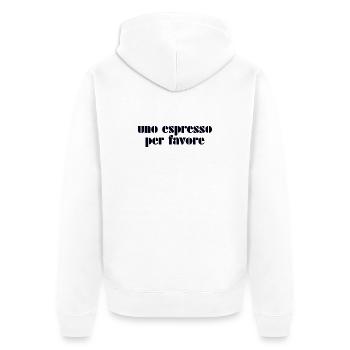 Espresso Italia Italien - Unisex Premium Bio Zip Hoodie - Weiß - Hinten - Thijin (182cm)
