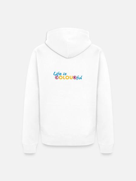 Life is colourful - Unisex Premium Organic Zip Hoodie - white