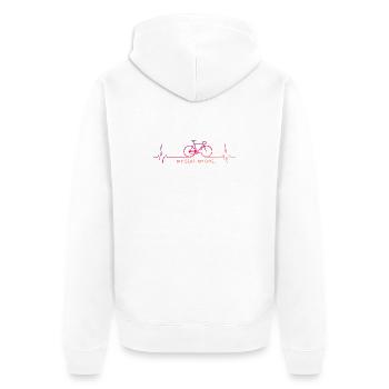 Mon vélo battu - Veste à capuche bio Premium Unisexe - blanc - Dos - Thijin (182cm)